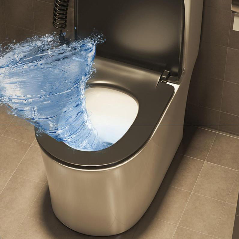 1-Piece Elongated Flush Toilet Ceramic Toilet Bowl with Wash Basin