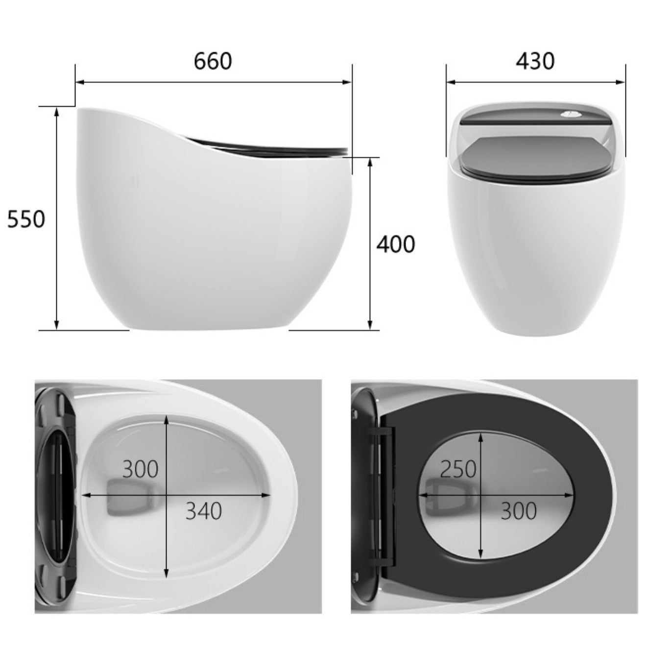 Siphon Jet Porcelain Toilet One Piece Toilet Floor Mounted Urine Toilet