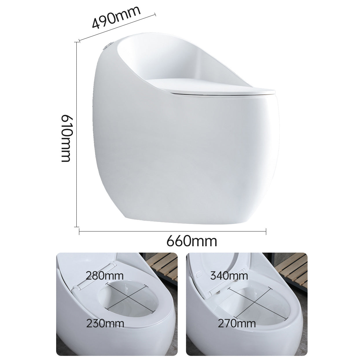 Modern Seat Included One Piece Toilet Round Floor Mounted Toilet Bowl for Washroom