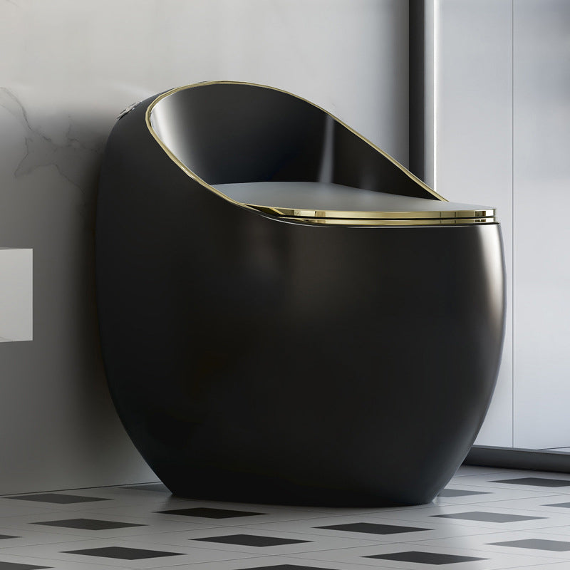 Modern Seat Included One Piece Toilet Round Floor Mounted Toilet Bowl for Washroom