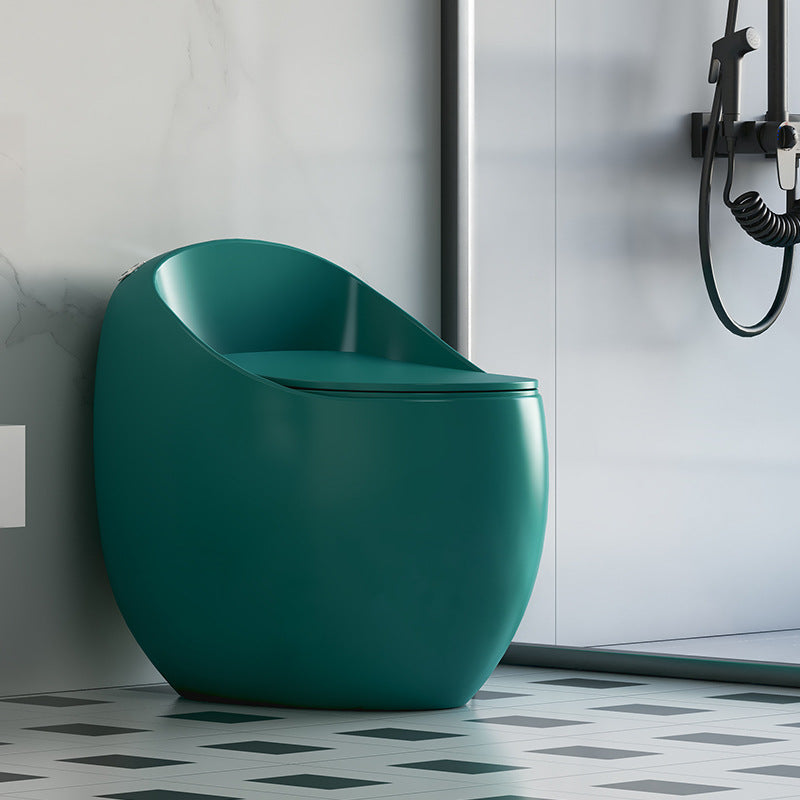 Modern Seat Included One Piece Toilet Round Floor Mounted Toilet Bowl for Washroom