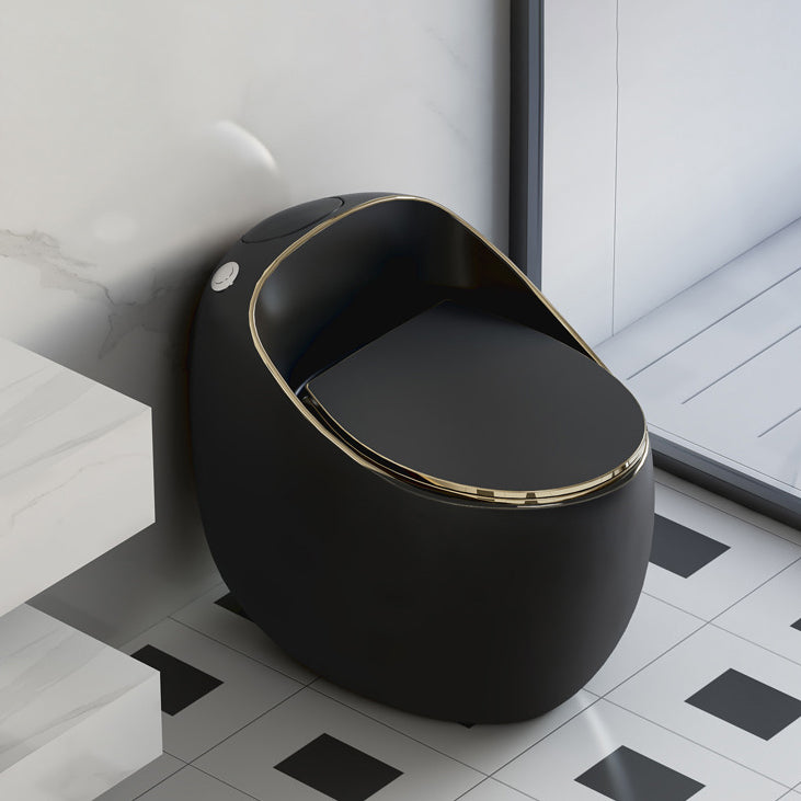 Modern Seat Included One Piece Toilet Round Floor Mounted Toilet Bowl for Washroom