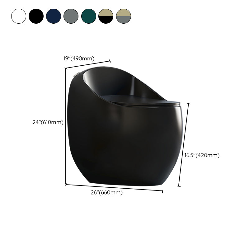 Modern Seat Included One Piece Toilet Round Floor Mounted Toilet Bowl for Washroom