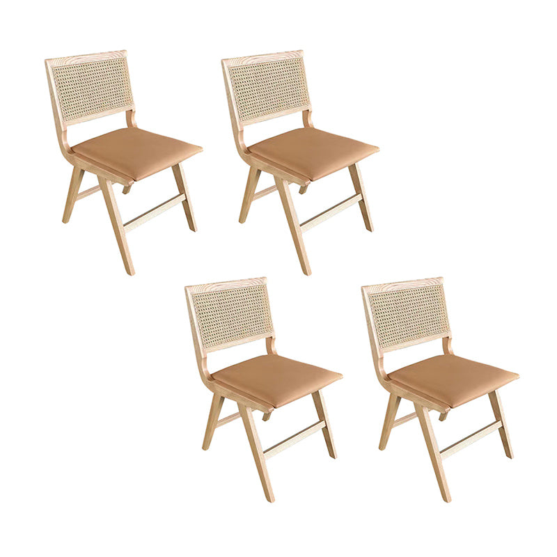 Contemporary Side Chair Open Back Wood Dining Room Chair for Kitchen