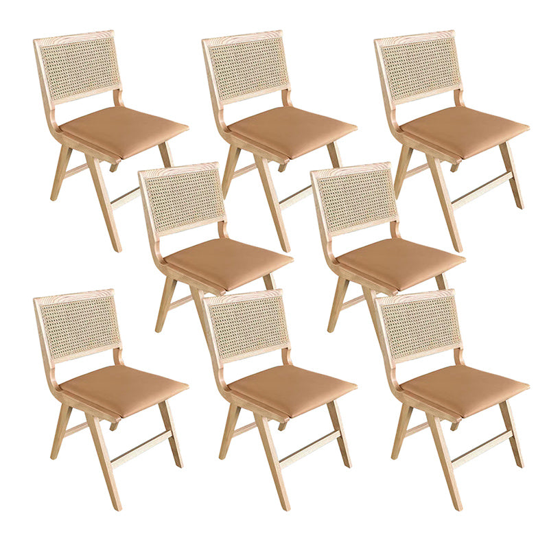 Contemporary Side Chair Open Back Wood Dining Room Chair for Kitchen