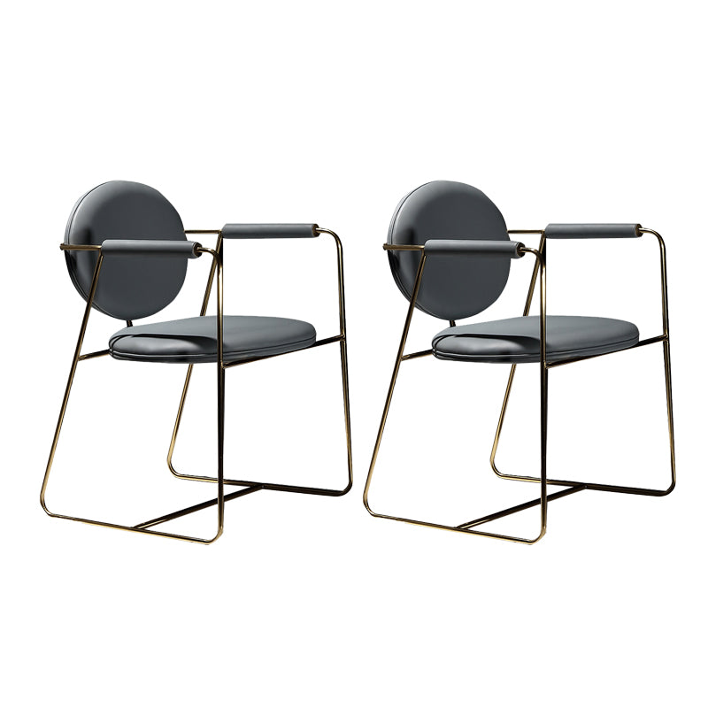 Contemporary Upholstered Dining Chairs Kitchen Dining Arm Chair in Grey