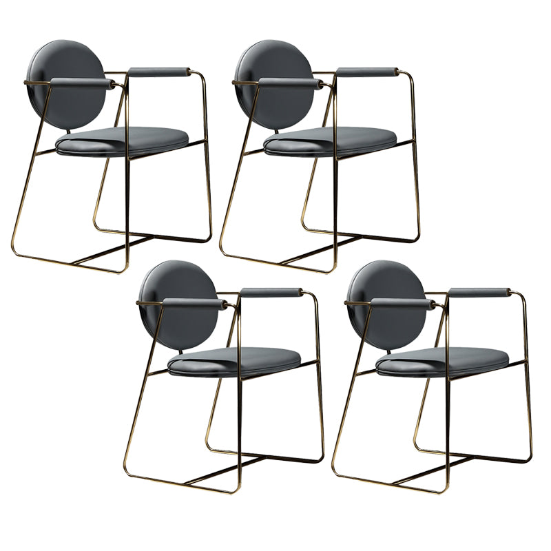 Contemporary Upholstered Dining Chairs Kitchen Dining Arm Chair in Grey