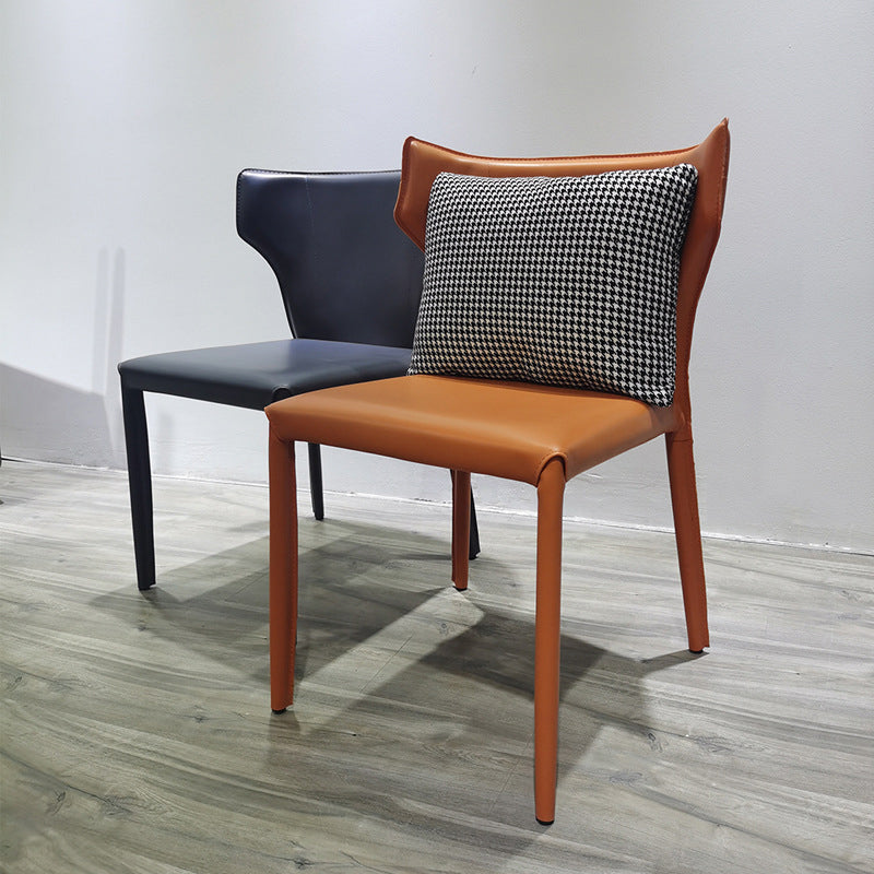 Faux Leather Kitchen Dining Armless Chair Wingback Side Chair