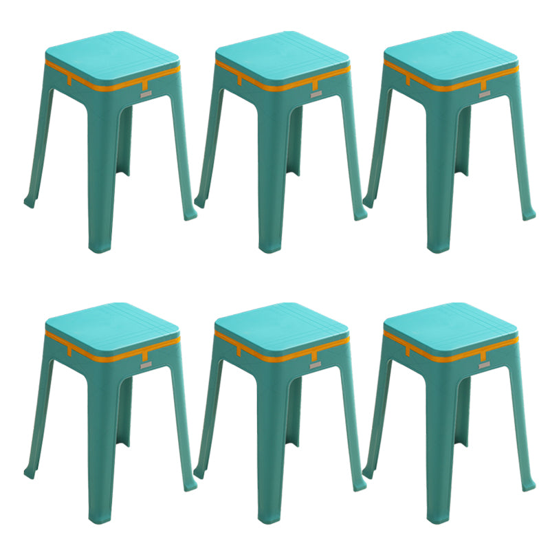 Glam Indoor-Outdoor Backless Dining Chair Plastic Stackable Side Chair