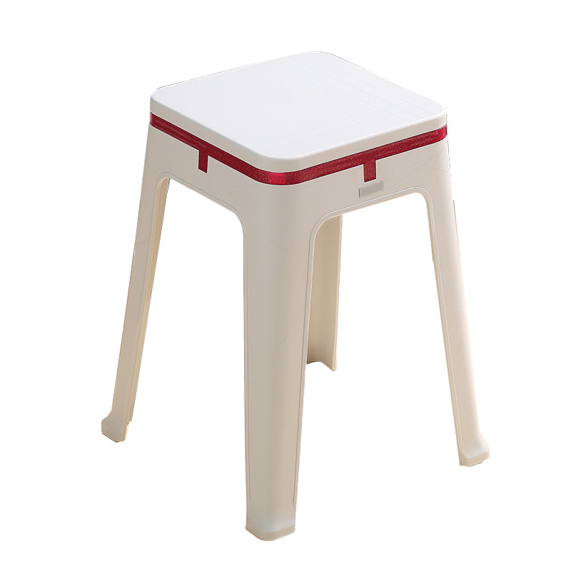 Glam Indoor-Outdoor Backless Dining Chair Plastic Stackable Side Chair