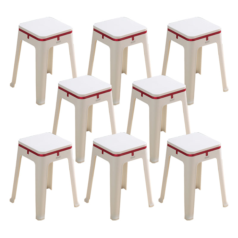 Glam Indoor-Outdoor Backless Dining Chair Plastic Stackable Side Chair