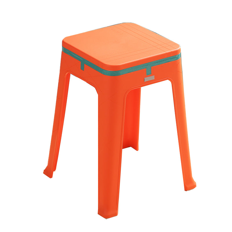 Glam Indoor-Outdoor Backless Dining Chair Plastic Stackable Side Chair