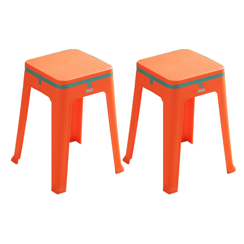 Glam Indoor-Outdoor Backless Dining Chair Plastic Stackable Side Chair