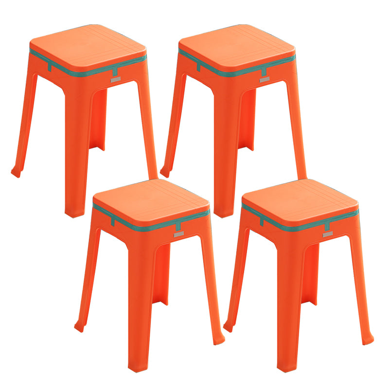 Glam Indoor-Outdoor Backless Dining Chair Plastic Stackable Side Chair