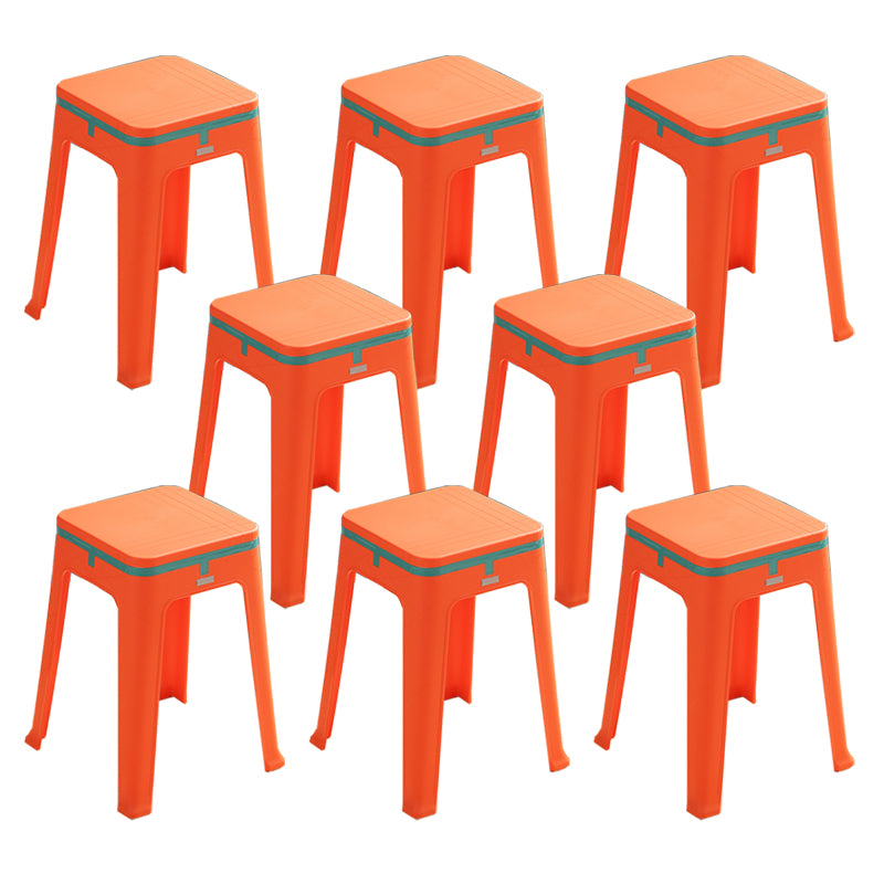 Glam Indoor-Outdoor Backless Dining Chair Plastic Stackable Side Chair