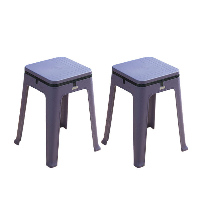 Glam Indoor-Outdoor Backless Dining Chair Plastic Stackable Side Chair