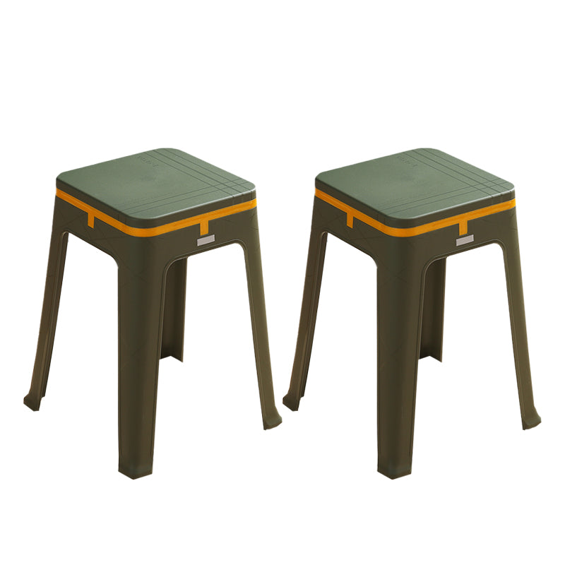 Glam Indoor-Outdoor Backless Dining Chair Plastic Stackable Side Chair