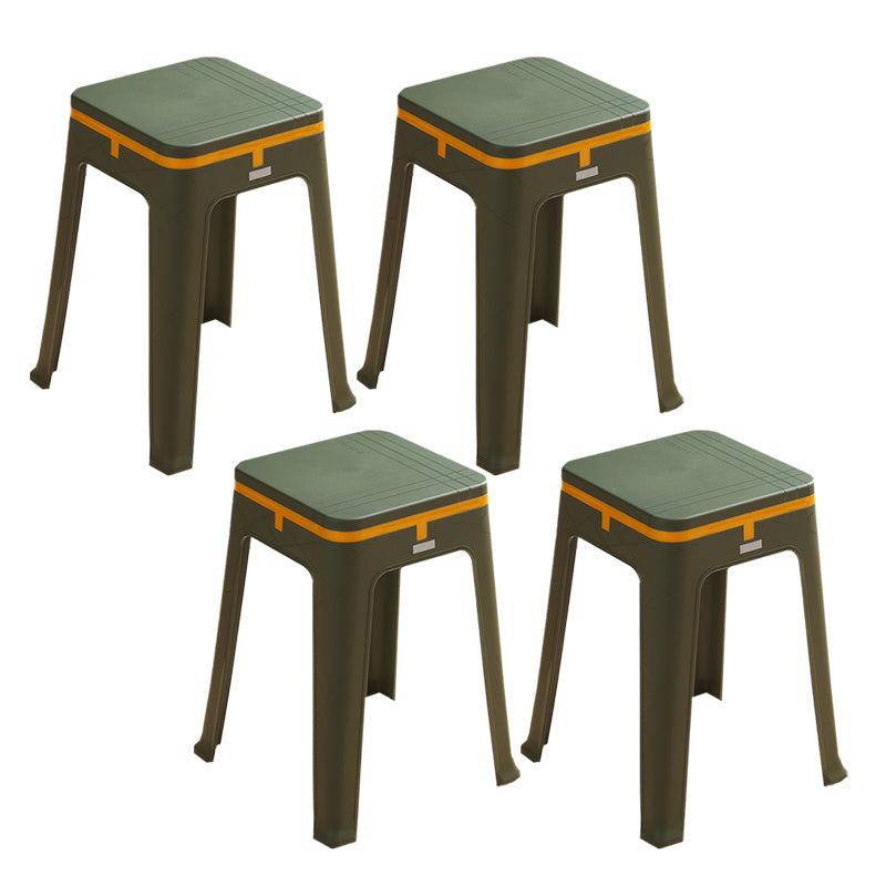 Glam Indoor-Outdoor Backless Dining Chair Plastic Stackable Side Chair