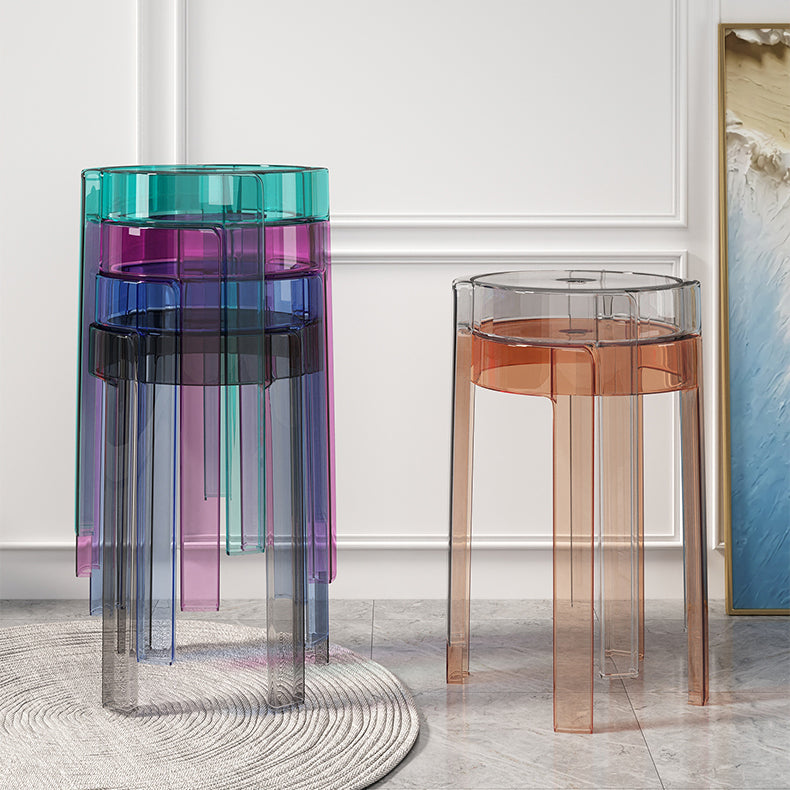 Glam Indoor-Outdoor Acrylic Chair Backless Stacking Side Chair