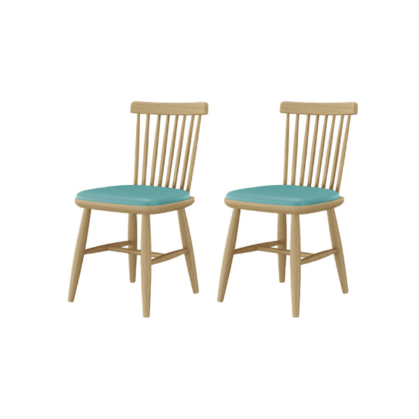 Contemporary Kitchen Dining Side Chair Slat Back Side Chair with Wood Legs