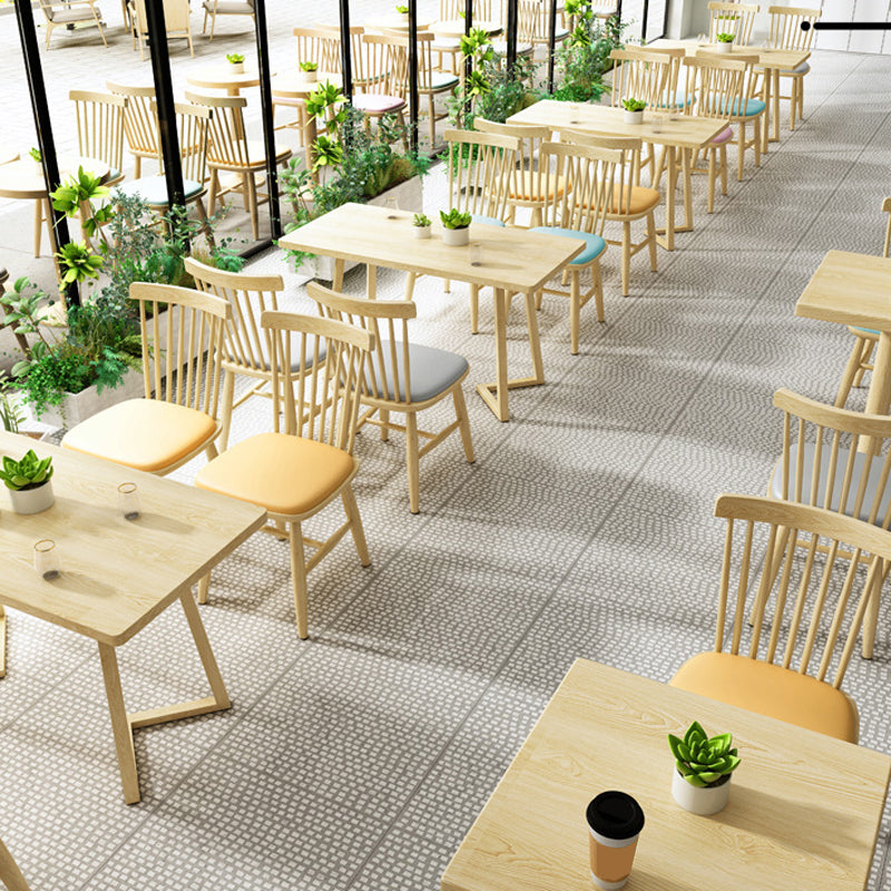 Contemporary Kitchen Dining Side Chair Slat Back Side Chair with Wood Legs