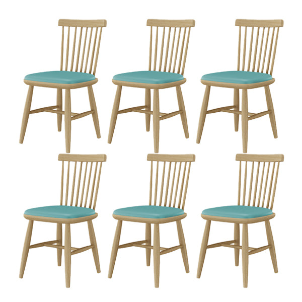 Contemporary Kitchen Dining Side Chair Slat Back Side Chair with Wood Legs
