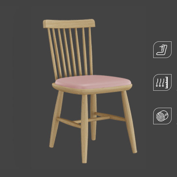 Contemporary Kitchen Dining Side Chair Slat Back Side Chair with Wood Legs