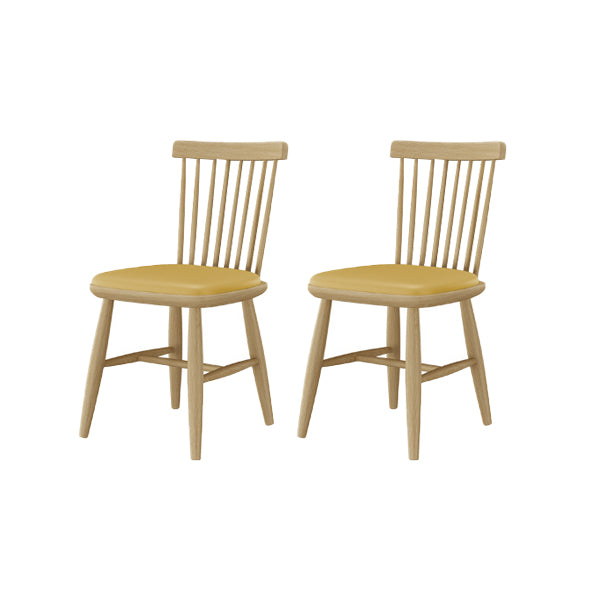 Contemporary Kitchen Dining Side Chair Slat Back Side Chair with Wood Legs