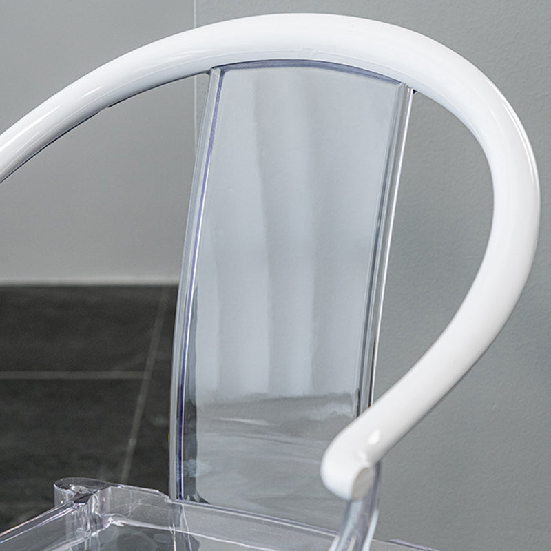 Glam Acrylic Frame Dining Armchair Slat Back Stacking Arm Chair