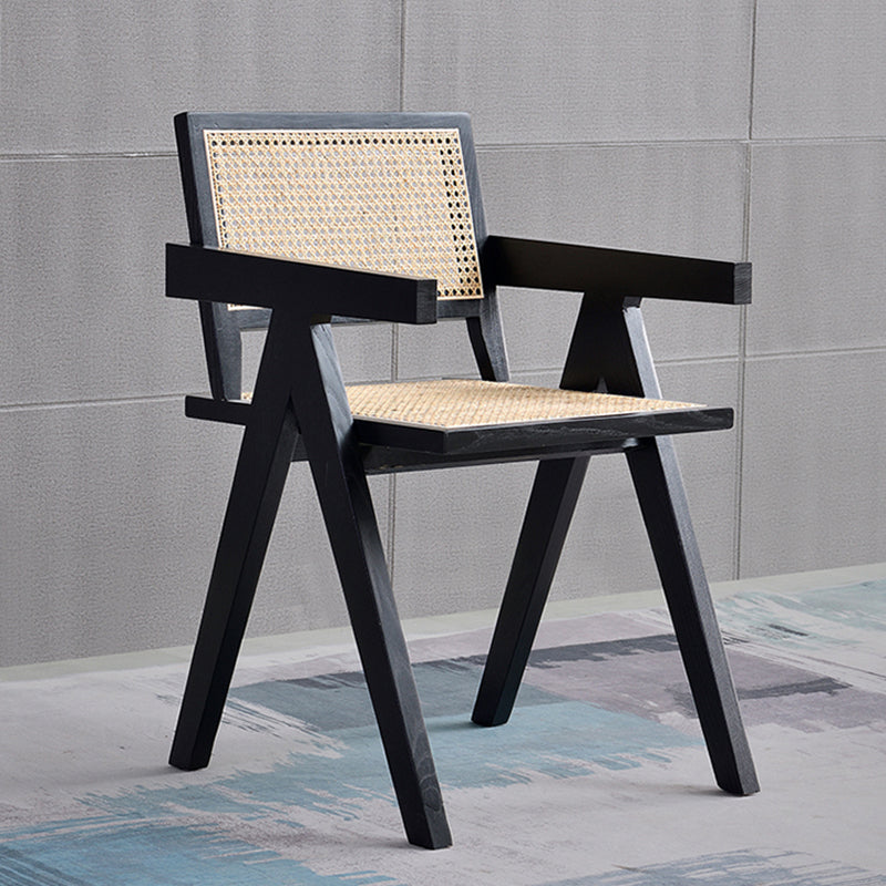 Rubberwood Solid Wood Dining Chair Open Back Dining Chair for Dining Room