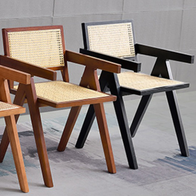 Rubberwood Solid Wood Dining Chair Open Back Dining Chair for Dining Room