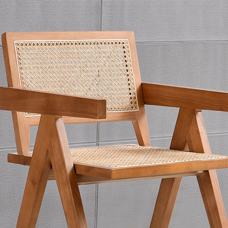 Rubberwood Solid Wood Dining Chair Open Back Dining Chair for Dining Room