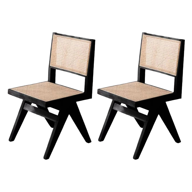 Rubberwood Solid Wood Dining Chair Open Back Dining Chair for Dining Room