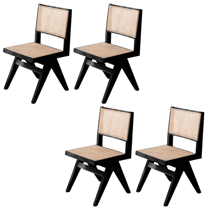 Rubberwood Solid Wood Dining Chair Open Back Dining Chair for Dining Room