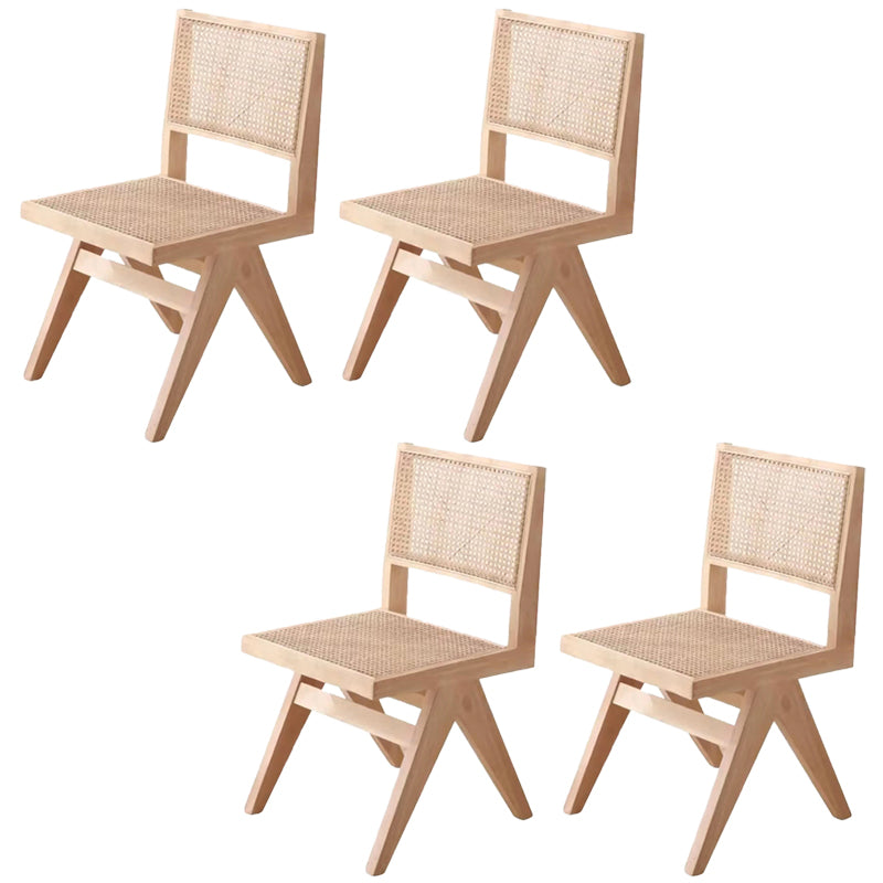 Rubberwood Solid Wood Dining Chair Open Back Dining Chair for Dining Room