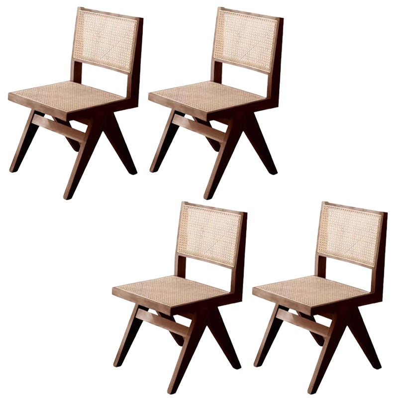Rubberwood Solid Wood Dining Chair Open Back Dining Chair for Dining Room