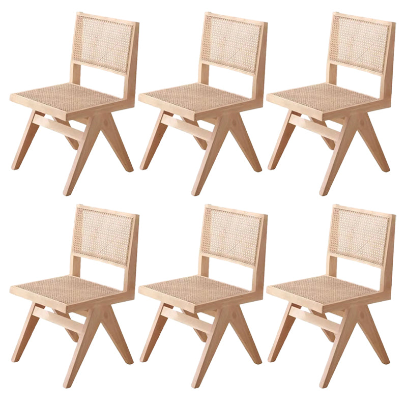 Rubberwood Solid Wood Dining Chair Open Back Dining Chair for Dining Room