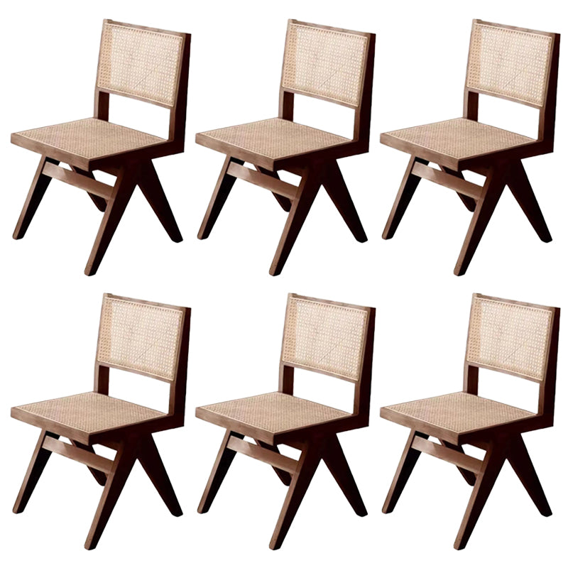 Rubberwood Solid Wood Dining Chair Open Back Dining Chair for Dining Room
