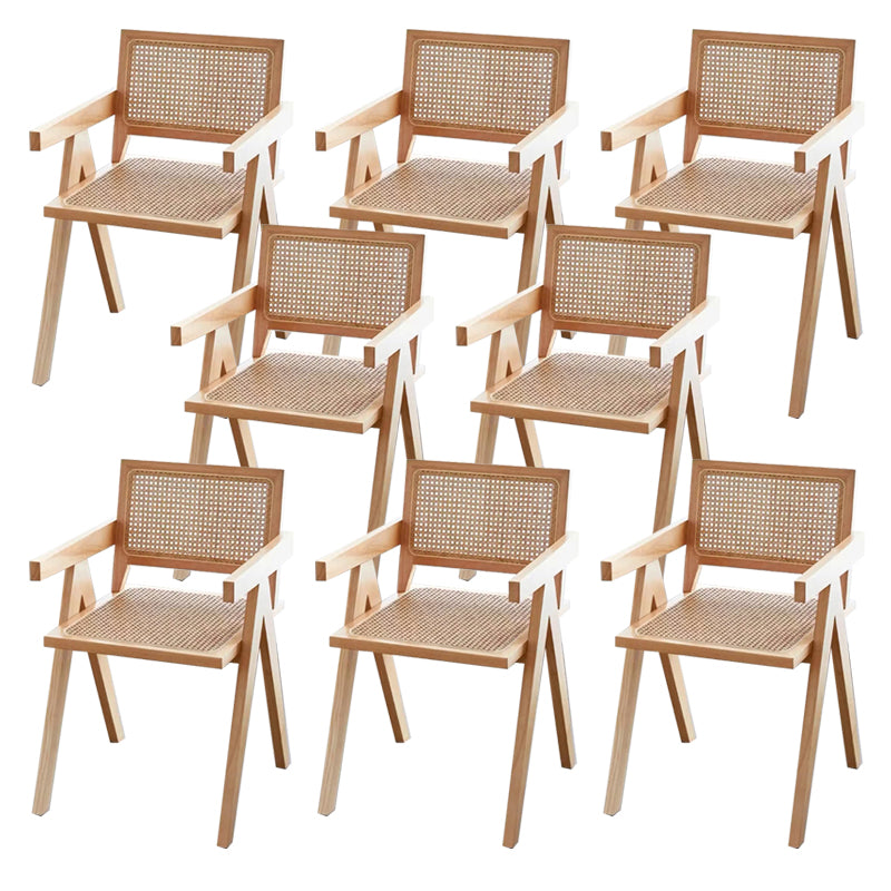 Rubberwood Solid Wood Dining Chair Open Back Dining Chair for Dining Room