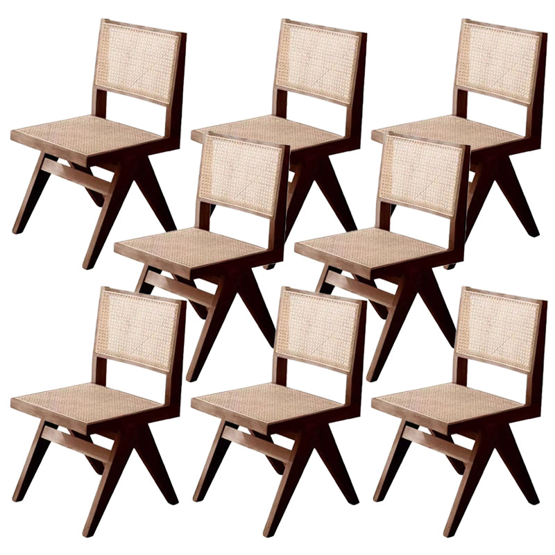 Rubberwood Solid Wood Dining Chair Open Back Dining Chair for Dining Room