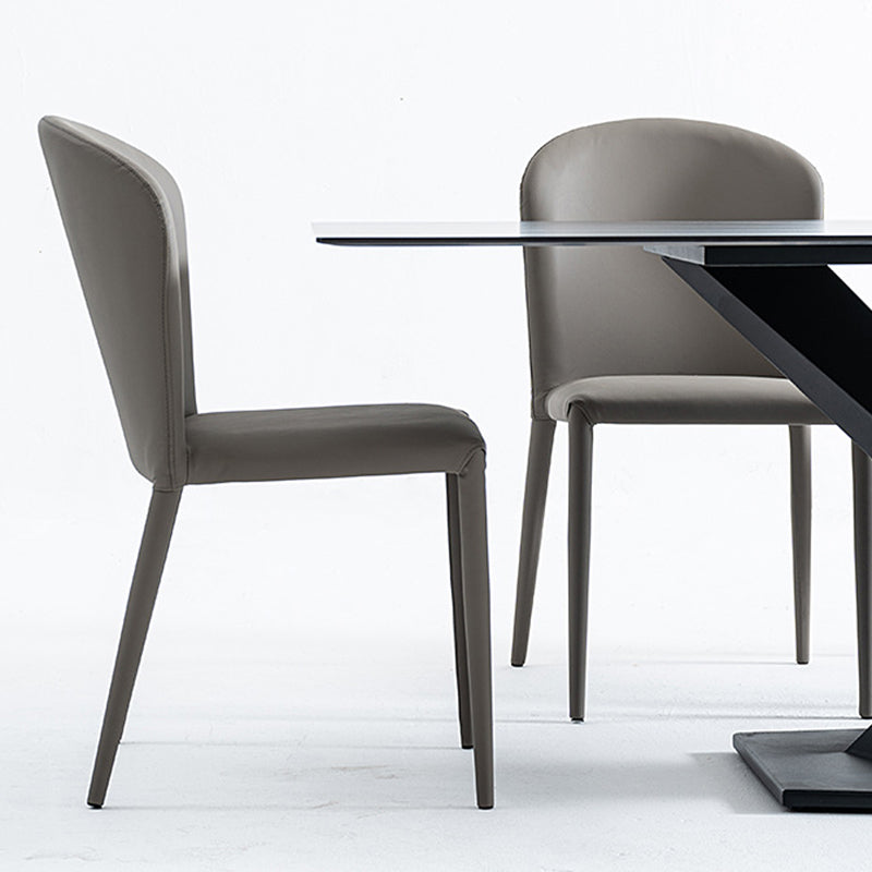 Faux Leather Kitchen Dining Armless Chair Upholstered Dining Chair