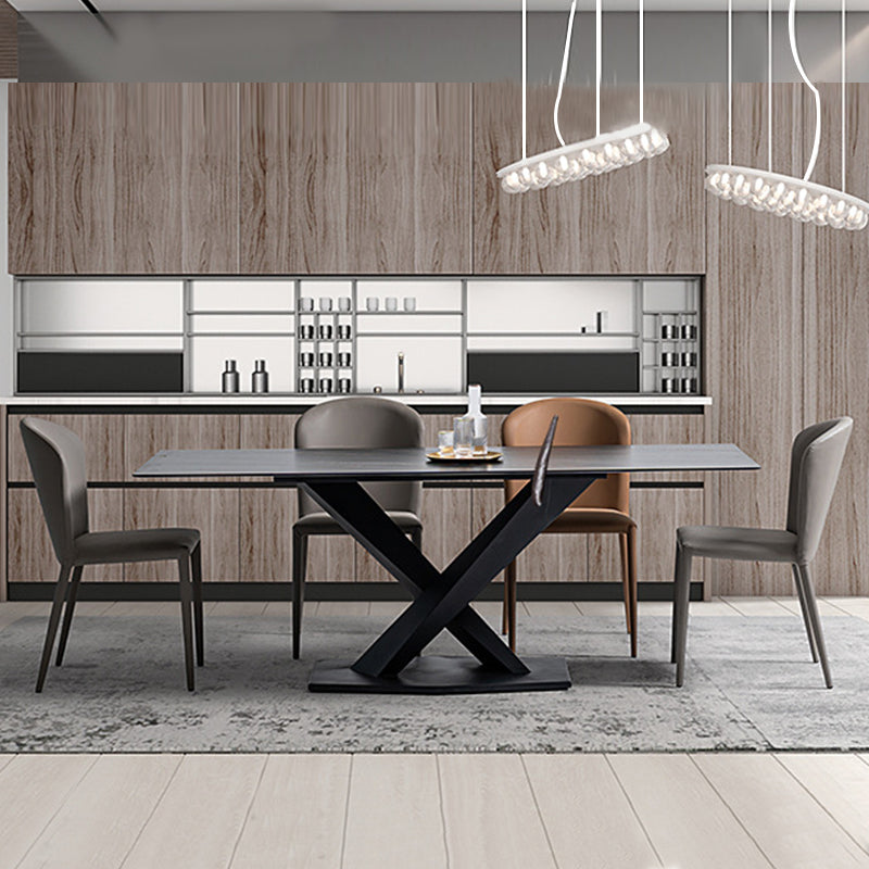 Faux Leather Kitchen Dining Armless Chair Upholstered Dining Chair