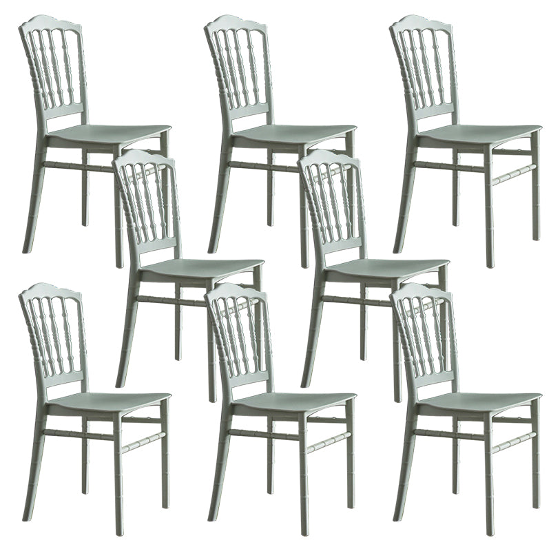Glam Kitchen Dining Side Chair Plastic Armless Chair Windsor Back Side Chair
