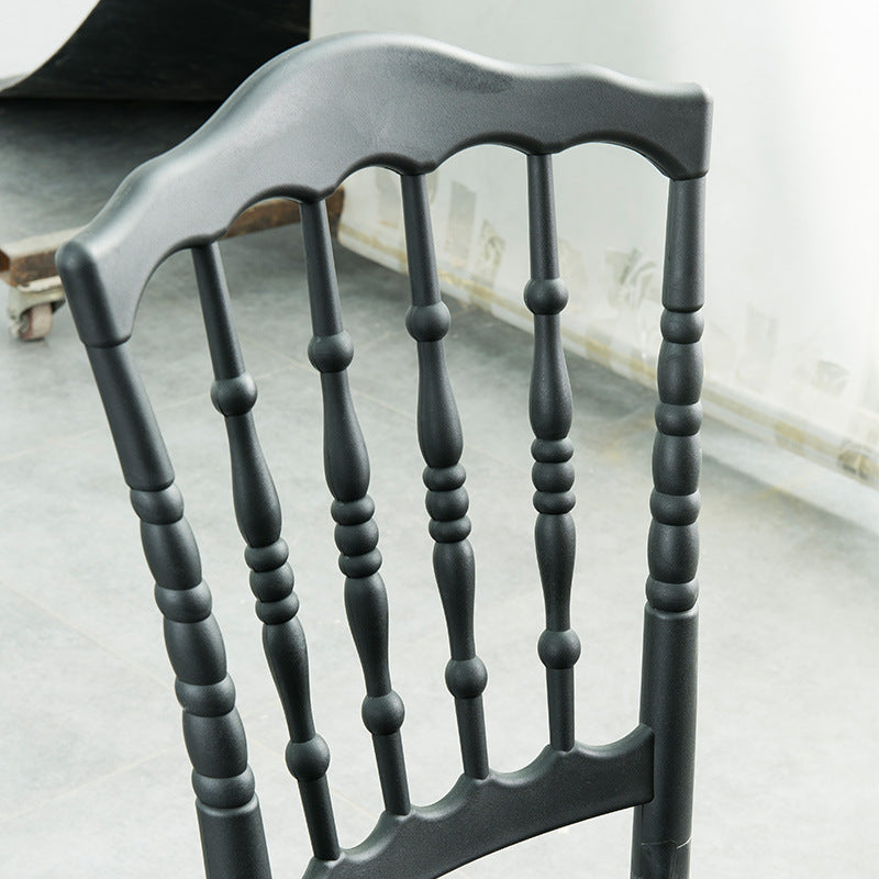 Glam Kitchen Dining Side Chair Plastic Armless Chair Windsor Back Side Chair