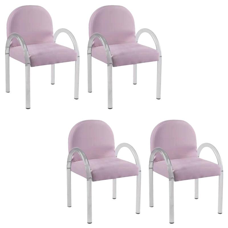 Glam Acrylic Dining Armchair Upholstered Velvet Dining Arm Chair