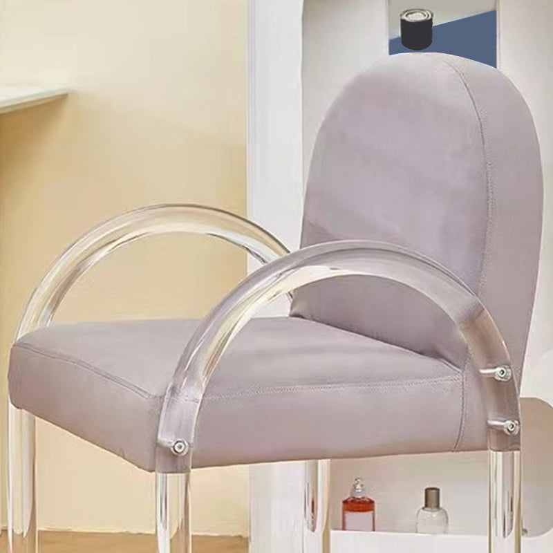 Glam Acrylic Dining Armchair Upholstered Velvet Dining Arm Chair