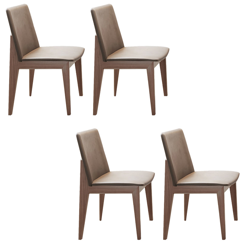 Wood Kitchen Dining Armless Chair Contemporary Solid Back Dining Chair