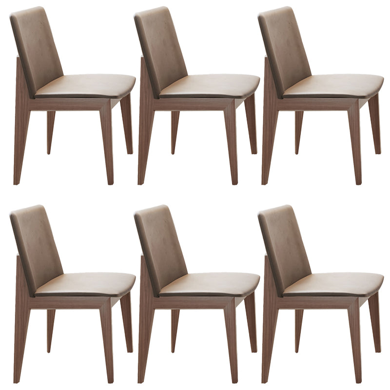 Wood Kitchen Dining Armless Chair Contemporary Solid Back Dining Chair