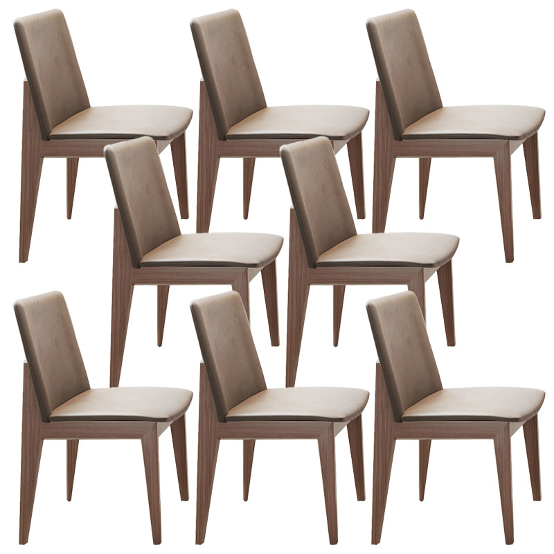 Wood Kitchen Dining Armless Chair Contemporary Solid Back Dining Chair