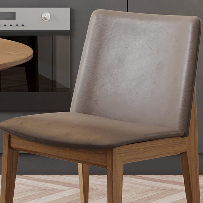 Wood Kitchen Dining Armless Chair Contemporary Solid Back Dining Chair